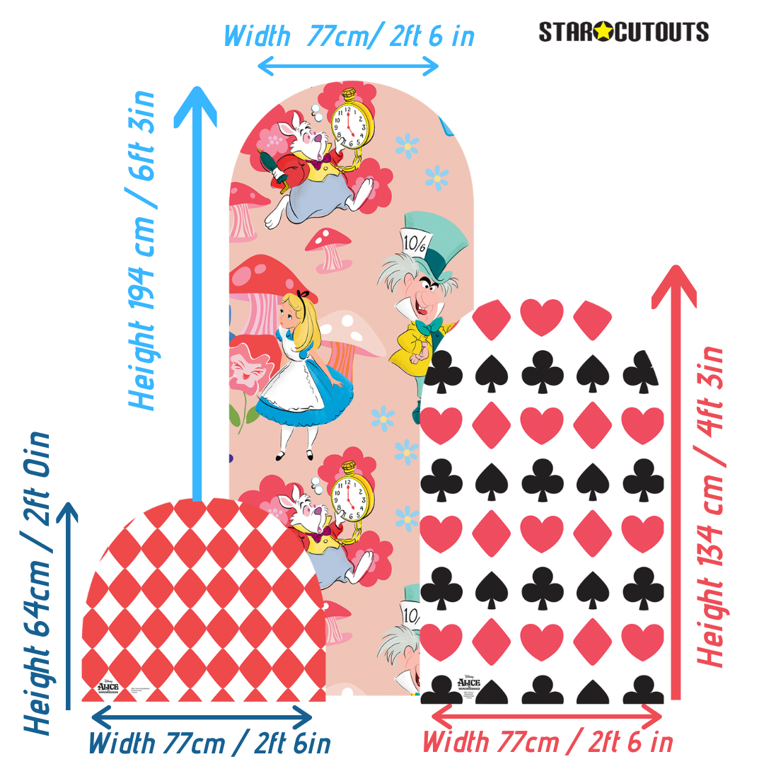 SQ011 Alice In Wonderland Backdrop Triple Cardboard Cut Out Height