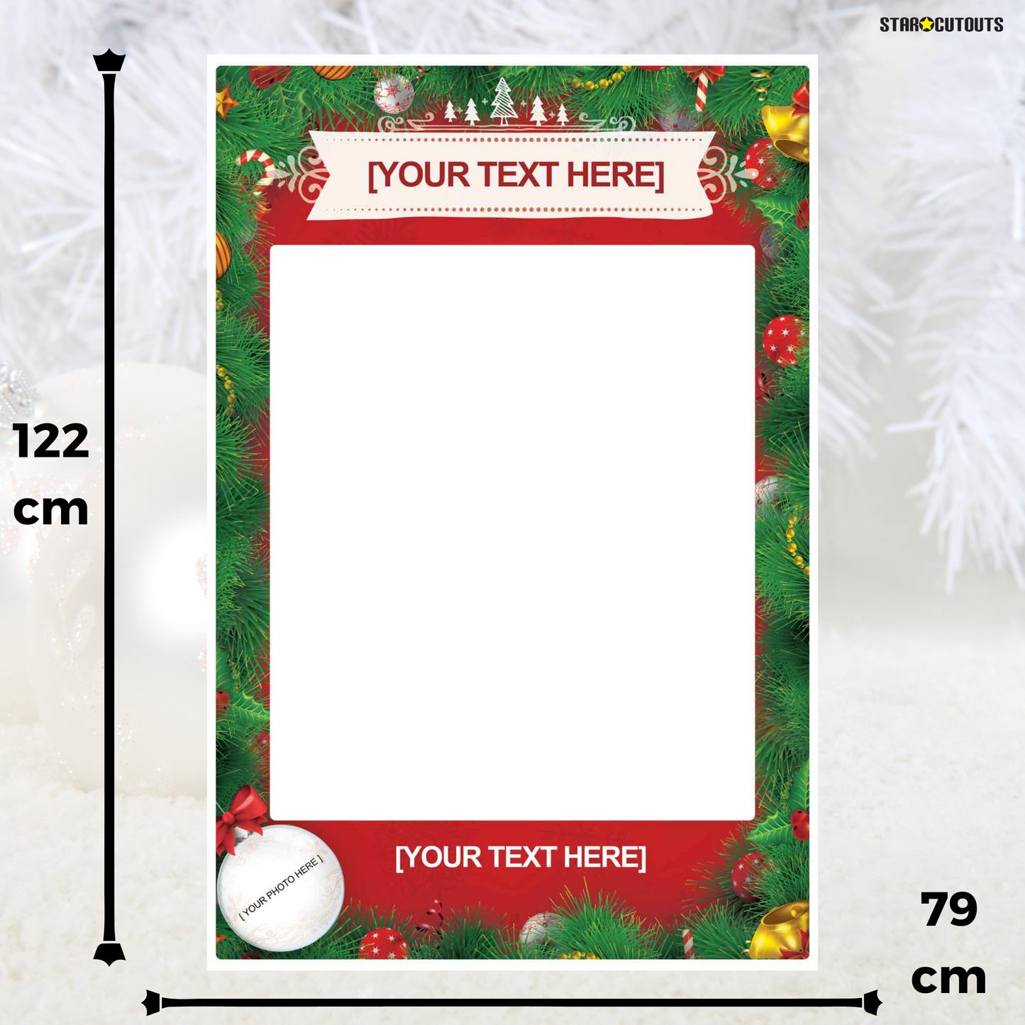 SF010 Selfie Frame Festive Christmas Large Size Height 122cm