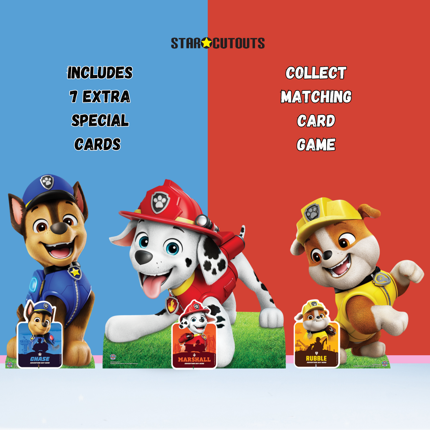 SC4598 Chase, Marshall and Rubble Paw Patrol  Multi-Pack Cardboard Cut Outs Height 66cm