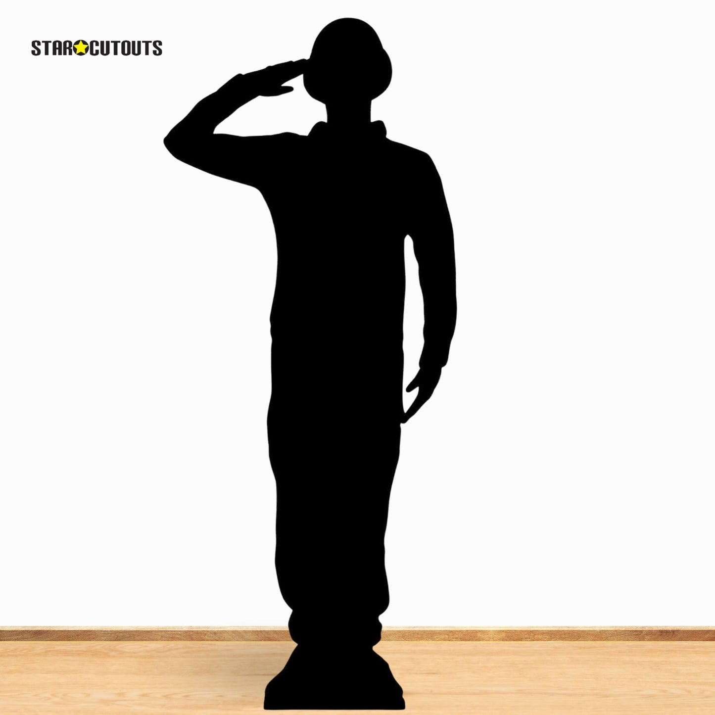 SC1176 Soldier Salute Silhouette (WW1) Cardboard Cut Out Height 175cm