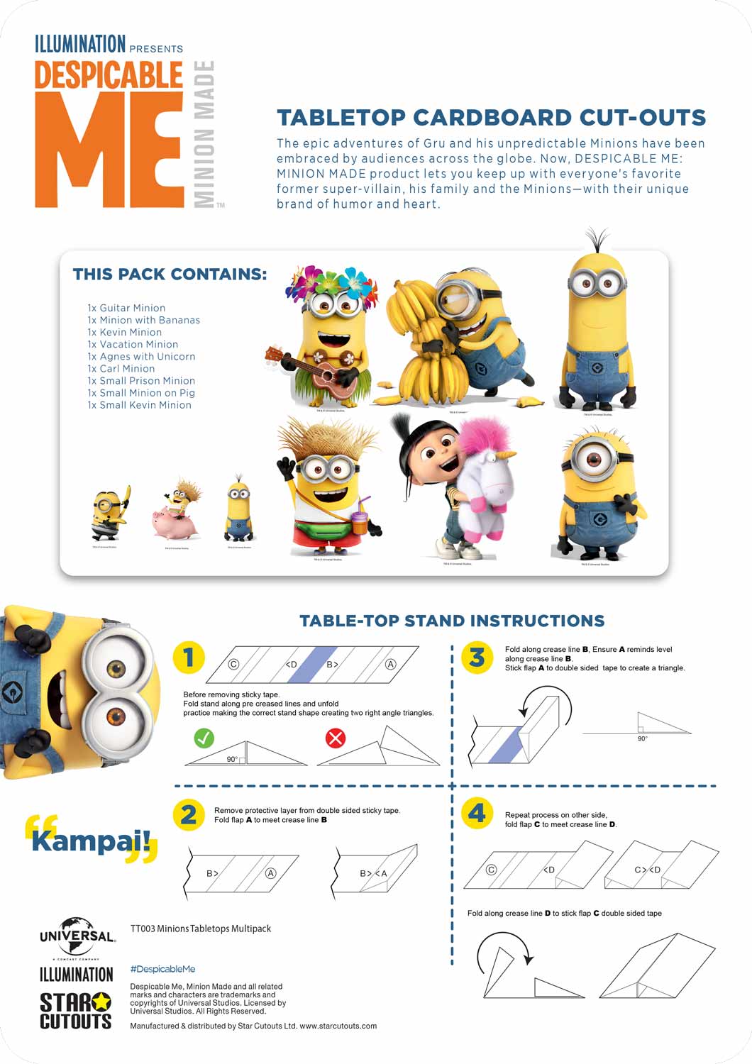 TT003 Despicable Me Minions Table Toppers Pack (9 cut-outs) – Star