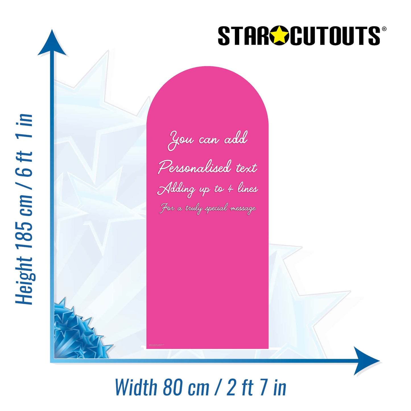 XQ013 Bright Pink Sailboard Cardboard Cut Out Height 185cm Width 80cm