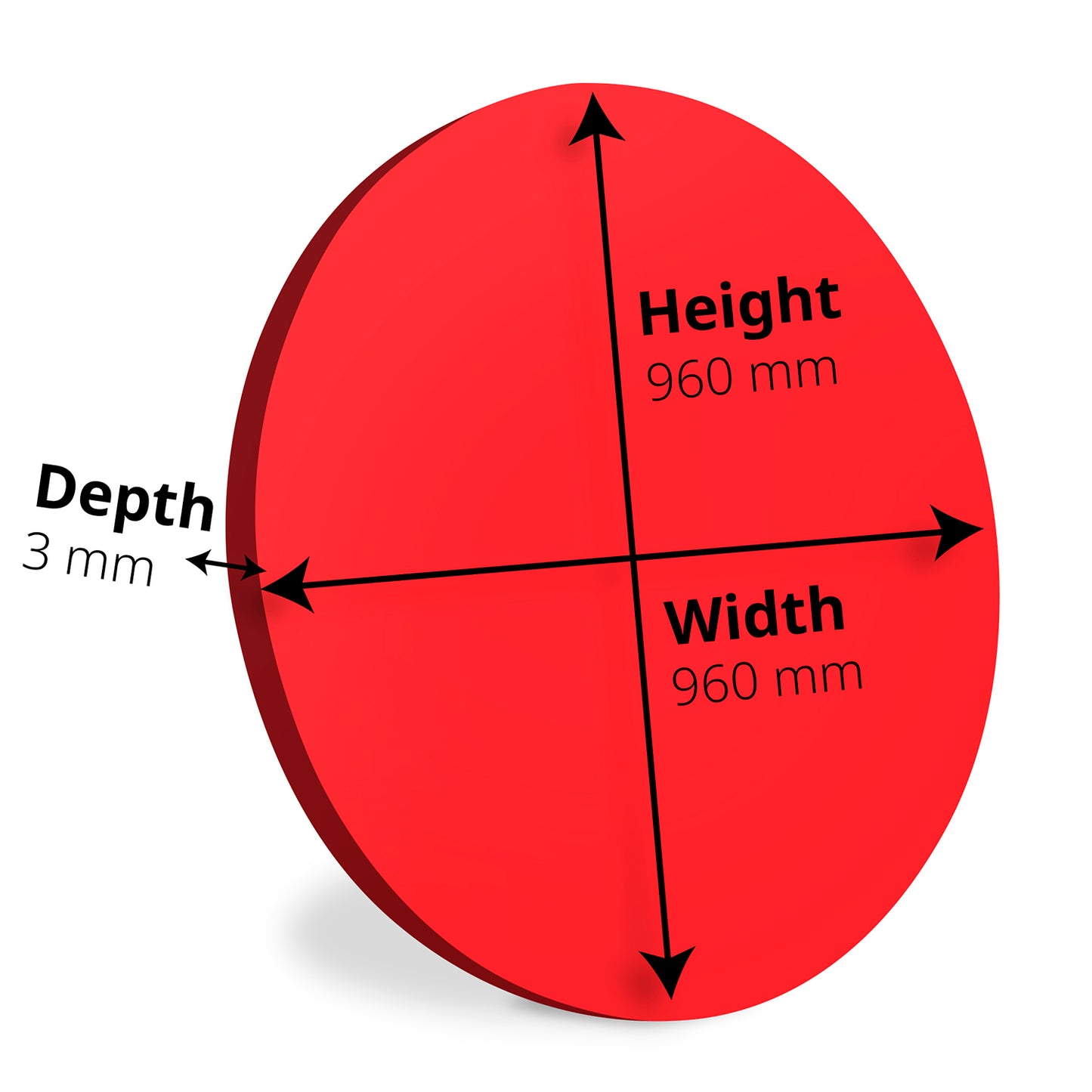 Primary Red  Circle Signs Personalise Choose Size and Material