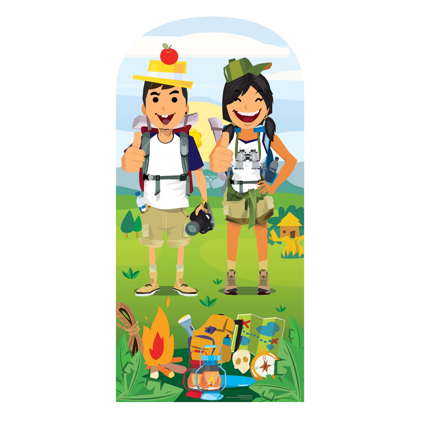 SC1294 Hiking Double Camp Site Stand-In Cardboard Cut Out Height 186cm