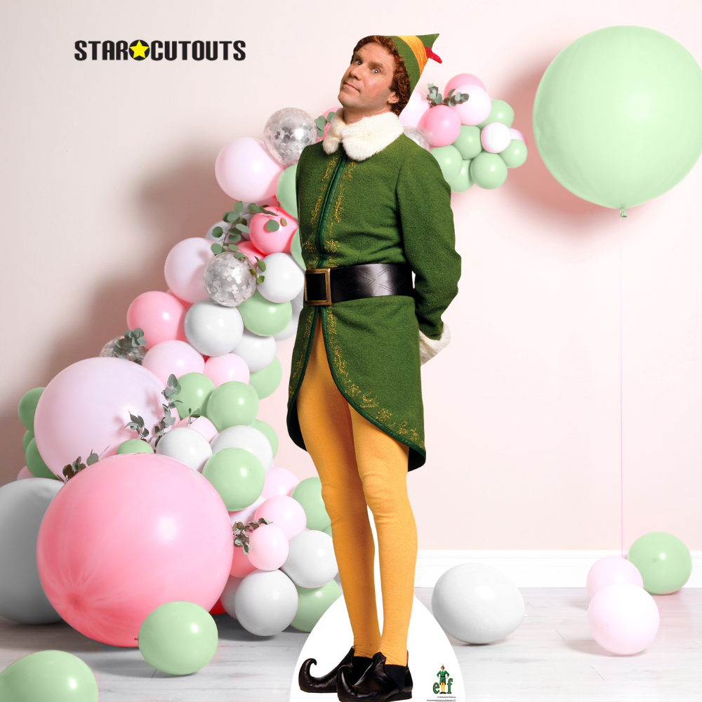 SC1696 Buddy Elf Waiting For Christmas Cardboard Cut Out Height 188cm