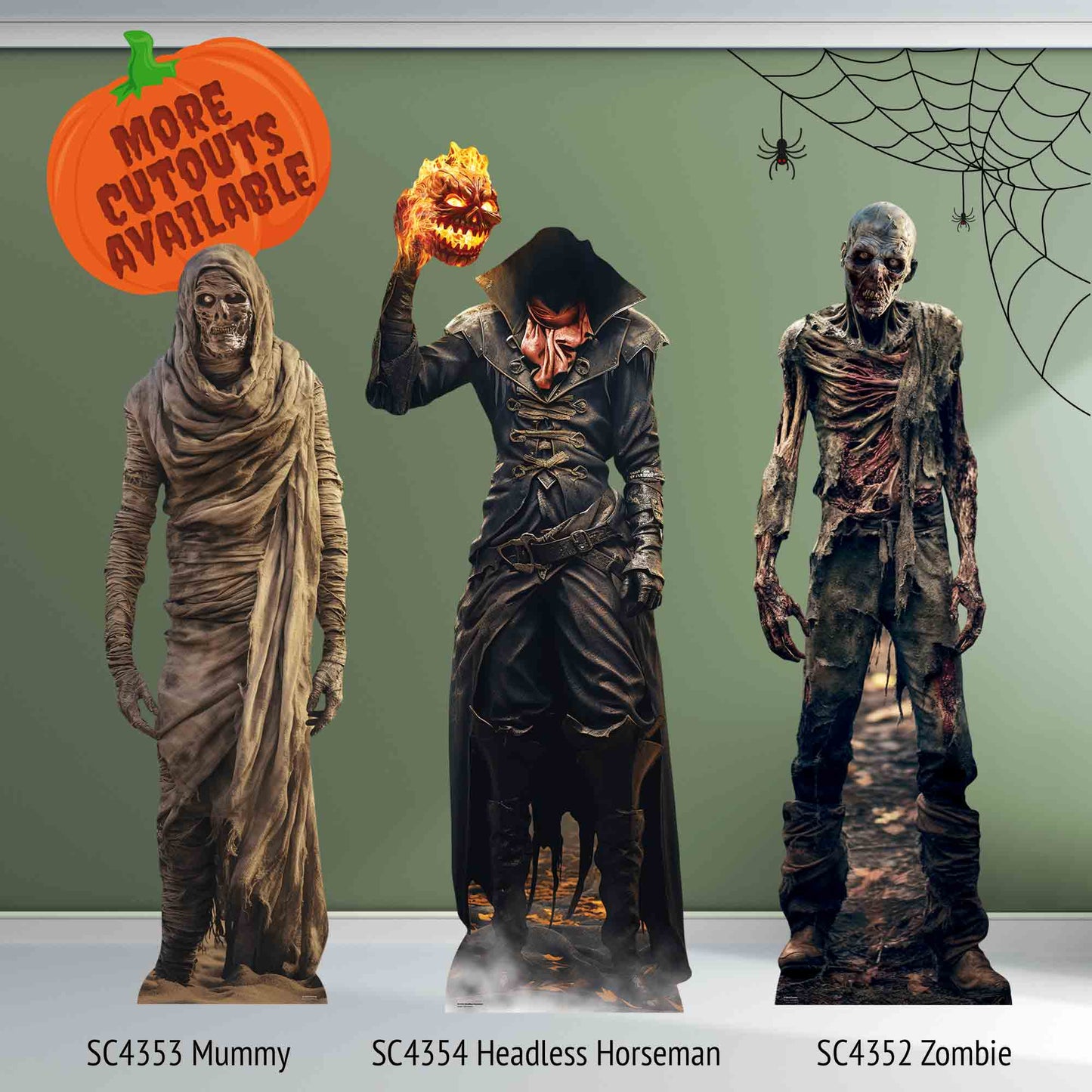 SC4352 Zombie Skeleton Cardboard Cut Out Height 185cm