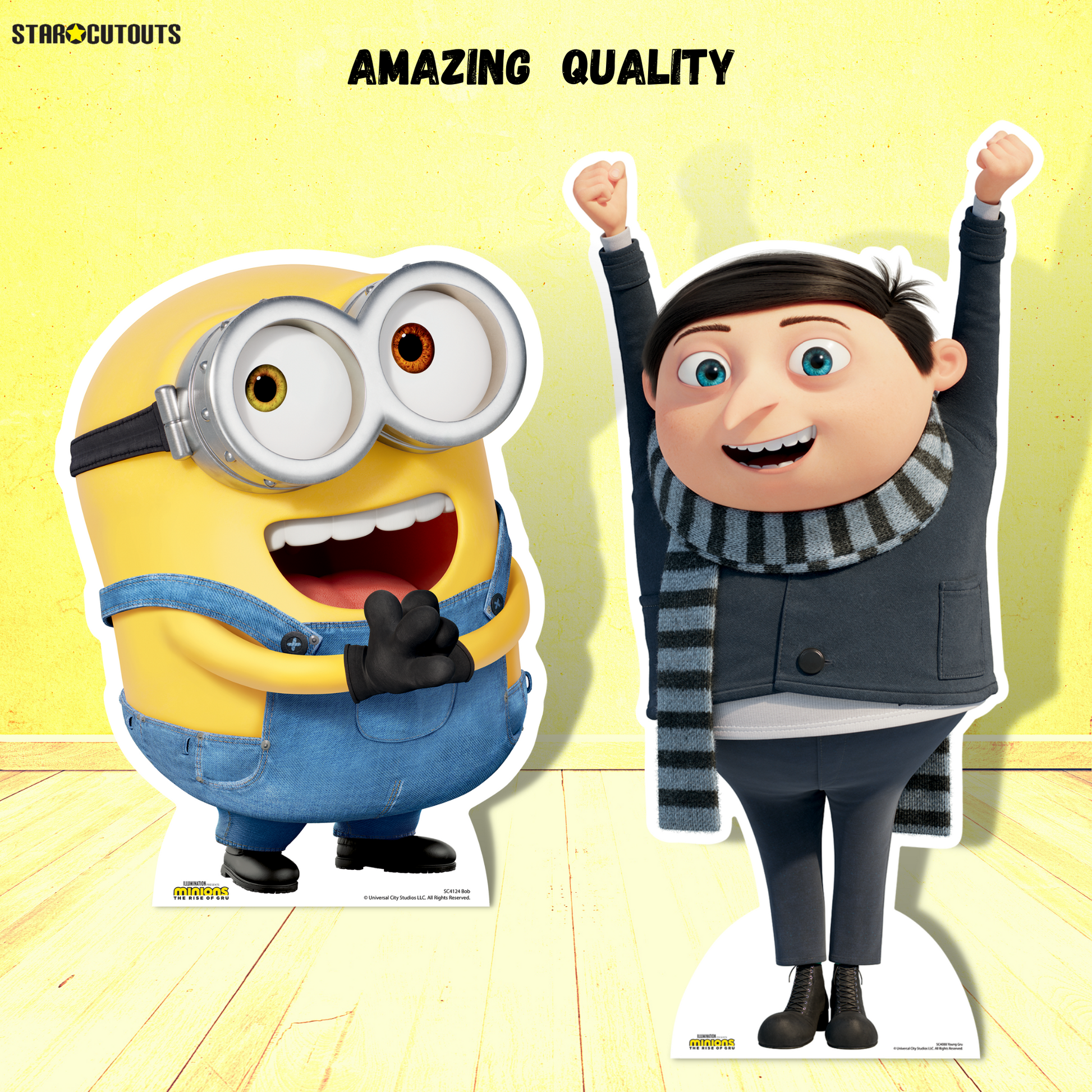 SC4122 Kevin and Bob Minions Large Cut Out Cardboard Cut Out Height 147cm