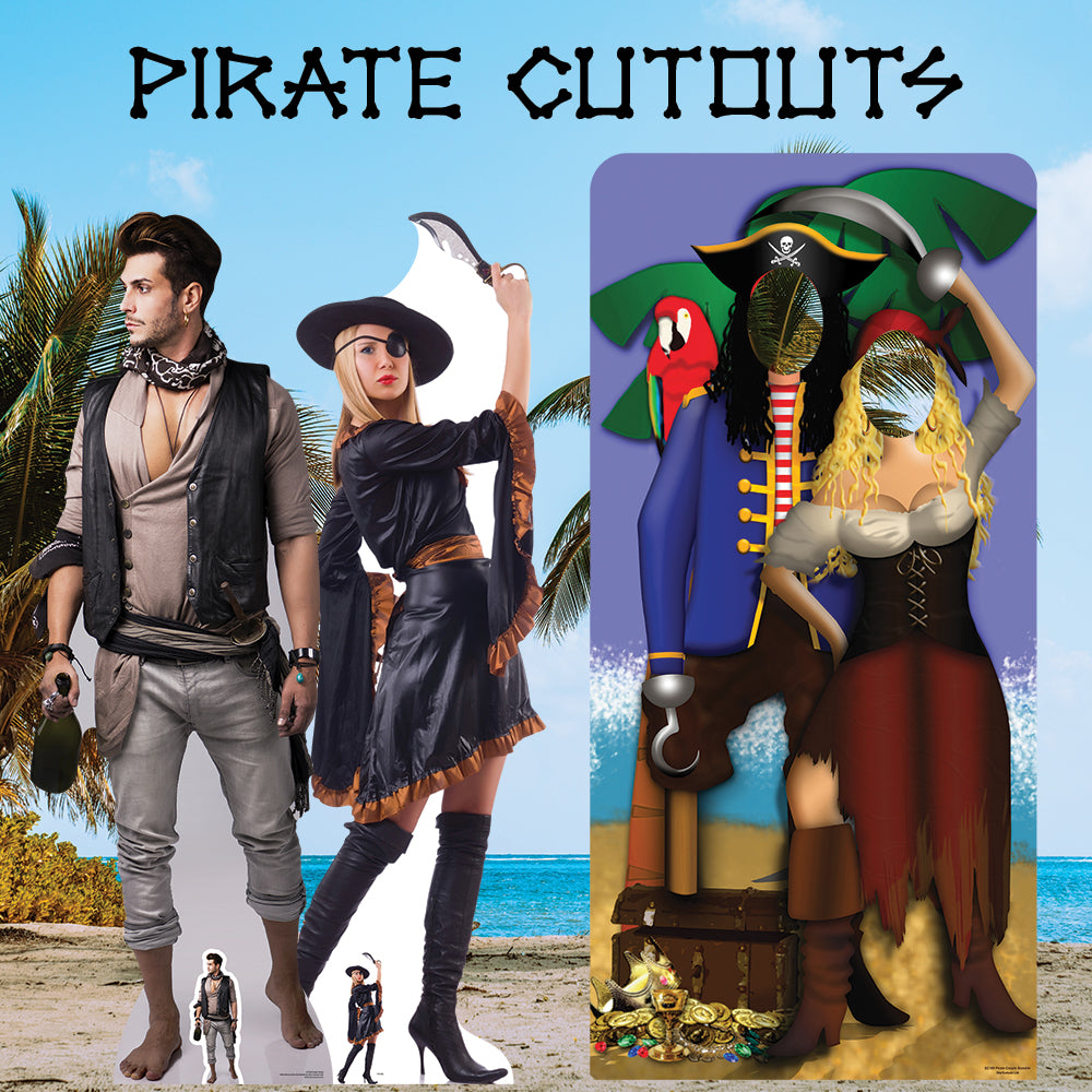 SC2042 Male Pirate with Bottle of Rum Cardboard Cut Out Height 180cm