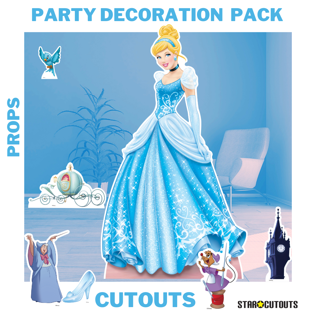 Sp005 Cinderella Cardboard Cutout Party Decorations With Six Mini Part Star Cutouts